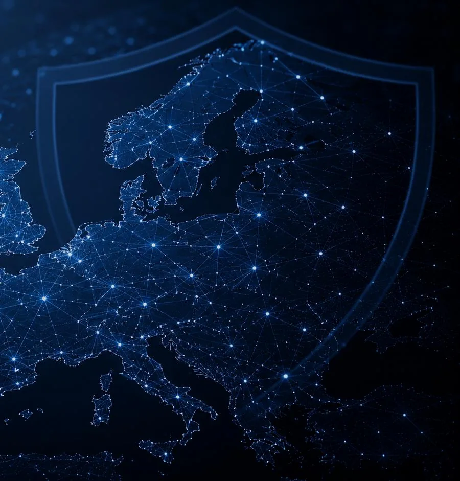 Carte numérique stylisée de l'Europe
